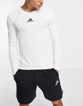 Белая куртка с длинными рукавами adidas Football team