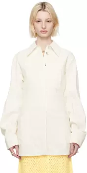 Белая куртка с острым воротником Jil Sander