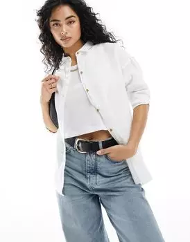 Белая льняная рубашка Barbour