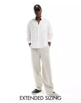 Белая льняная рубашка оверсайз в стиле 90-х ASOS DESIGN
