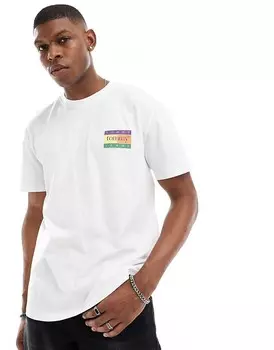 Белая летняя футболка унисекс с флагом Tommy Jeans