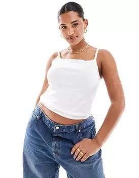 Белая майка COLLUSION Plus с кружевной отделкой