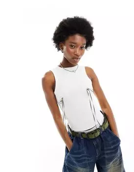 Белая майка COLLUSION с лентой