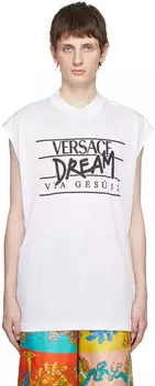 Белая майка из ацетата Versace
