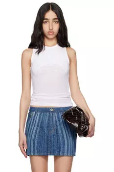 Белая майка из легкого вискозного джерси Jean Paul Gaultier