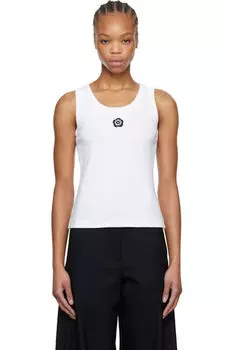 Белая майка Kenzo Paris 'Boke Flower 2.0' в рубчик