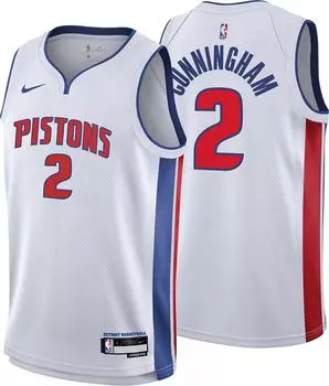 Белая майка Nike Youth Detroit Pistons Cade Cunningham #2 Swingman