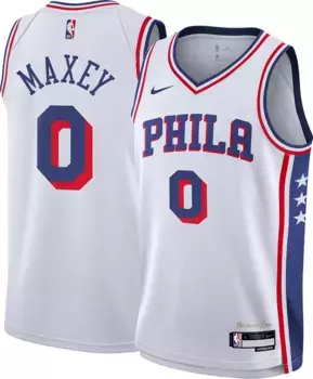 Белая майка Nike Youth Philadelphia 76ers Тайриза Макси #0 Swingman