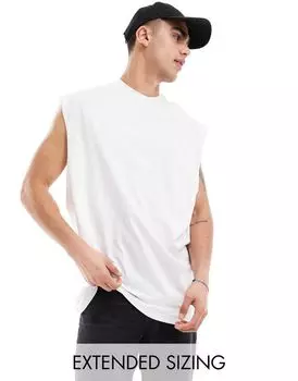 Белая майка оверсайз с заниженной проймой ASOS DESIGN