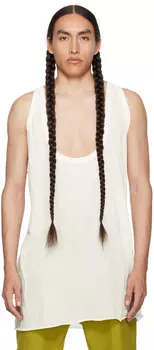 Белая майка Rick Owens Off-White Fog