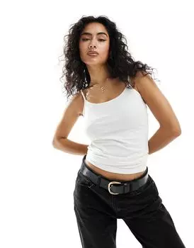 Белая майка с бретелями JDY