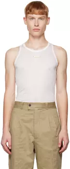 Белая майка с нашивками Maison Margiela