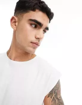 Белая майка с необработанными краями Brave Soul