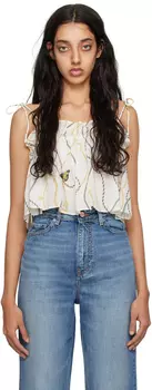 Белая майка с принтом GANNI