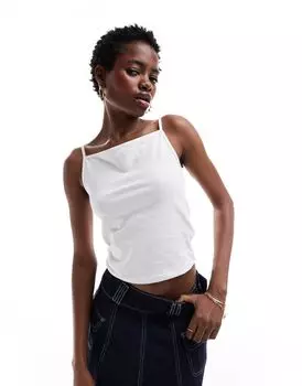 Белая майка с прямым вырезом COLLUSION