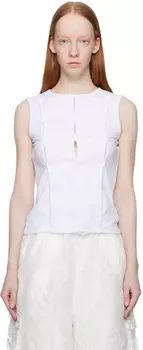 Белая майка с вырезом lesugiatelier