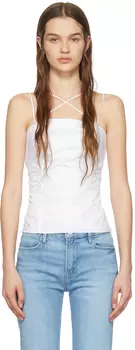 Белая майка с завязками на спине FRAME