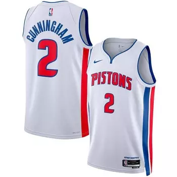 Белая майка унисекс Nike Cade Cunningham Detroit Pistons Swingman — Association Edition, цвет Pis White