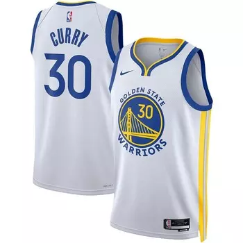 Белая майка унисекс Nike Stephen Curry Golden State Warriors Swingman — Association Edition, цвет War White