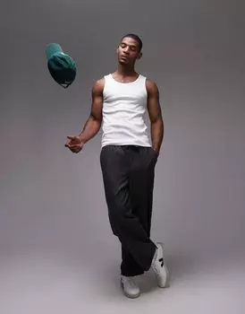 Белая майка в рубчик Topman