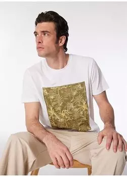 Белая меланжевая мужская футболка 4B4824200032 Beymen Business, белый