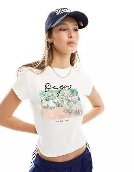 Белая мини-футболка ASOS DESIGN с лицензионным принтом балерин Дега