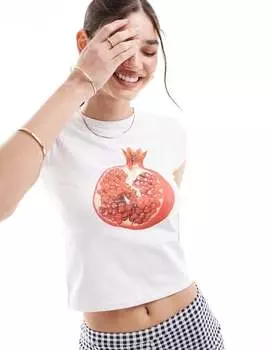 Белая мини-футболка с изображением граната ASOS DESIGN