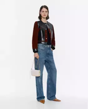 Белая мини-кожаная женская сумка на плечо Bimba y Lola