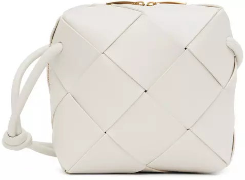 Белая мини-сумка для фотоаппарата с кассетой Bottega Veneta