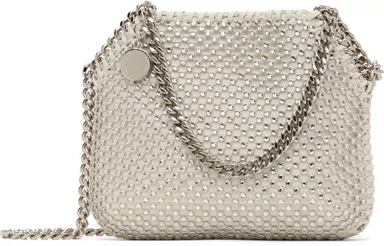 Белая мини-сумка Falabella Crystal Mesh Stella McCartney