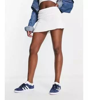 Белая мини-юбка с рюшами Pull&Bear ra ra