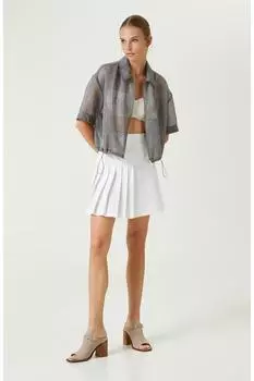 Белая мини-юбка со складками Network, белый