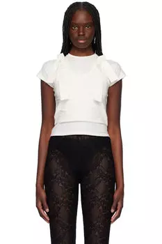 Белая многослойная детская футболка с лентой AMBUSH