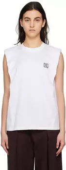 Белая многослойная майка Wooyoungmi