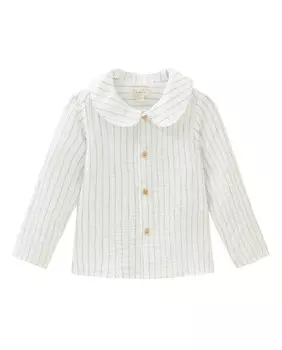 Белая муслиновая рубашка для мальчика в голубую полоску Dadati, белый