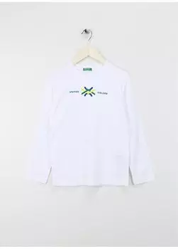 Белая мужская футболка 3I1XC10H5 Benetton, белый