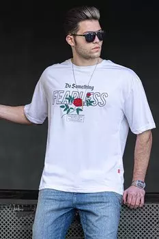 Белая мужская футболка 4971 MADMEXT