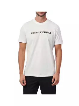 Белая мужская футболка Armani Exchange
