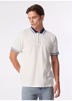 Белая мужская футболка Back And Bond с воротником-поло пике с рисунком B32S10005 Back and Bond, белый