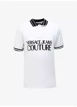 Белая мужская футболка-поло 75GAGT03CJ01T003 Versace Jeans Couture, белый