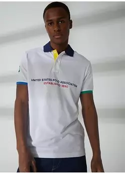 Белая мужская футболка-поло RINO U.S. Polo Assn., белый