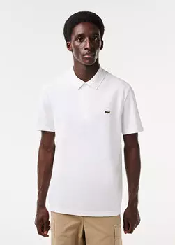 Белая мужская футболка-поло стандартного кроя Lacoste
