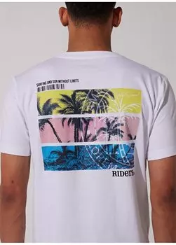 Белая мужская футболка Rders By Lee с круглым вырезом L231718100 Футболка с круглым вырезом Riders By Lee, белый