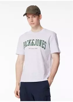Белая мужская футболка с круглым воротником 12236514_JJEJOSH TEE SS CREW NECK N Jack & Jones, белый