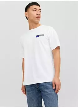 Белая мужская футболка с круглым воротником JJECORP LOGO TEE PLAY SS O-NECK NOO Jack & Jones, белый
