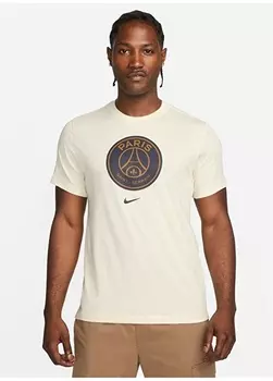 Белая мужская футболка с круглым воротником Nike