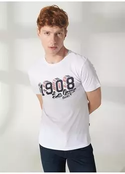 Белая мужская футболка с круглым вырезом 232 LCM 242027 ZETA WHITE Lee Cooper, белый