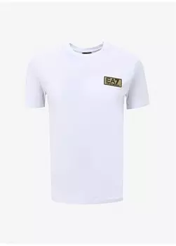 Белая мужская футболка с круглым вырезом 3DPT12PJ7BZ EA7, белый