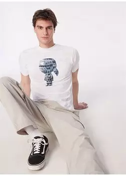 Белая мужская футболка с круглым вырезом 755424542241 Karl Lagerfeld, белый