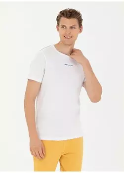 Белая мужская футболка с круглым вырезом BANCAY U.S. Polo Assn., белый